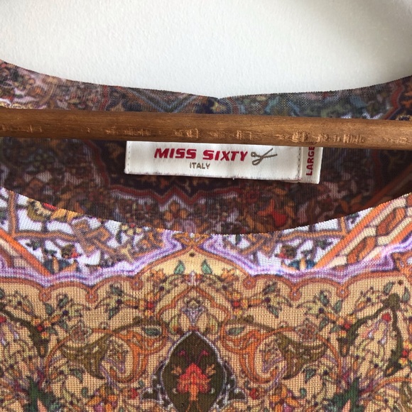 Y2K printed mesh miss sixty top - Picture 2 of 4